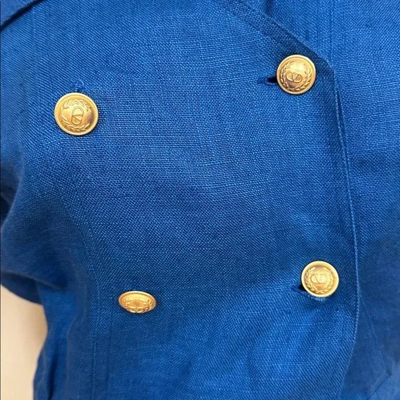 Valentino Royal Blue Mini Dress with Gold Accents - Picture 5 of 7